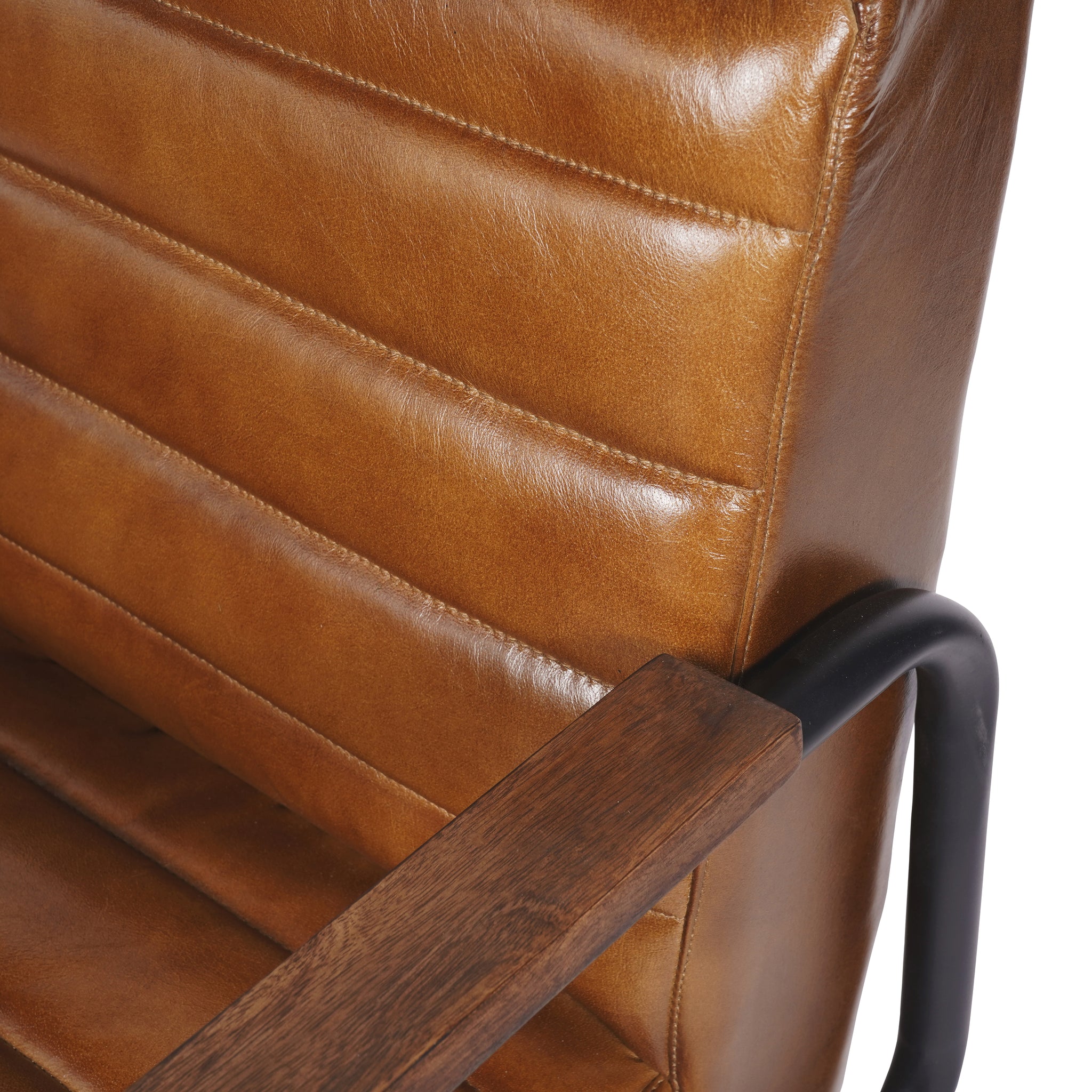 Hendrick Occasional Leather Chair in Cognac