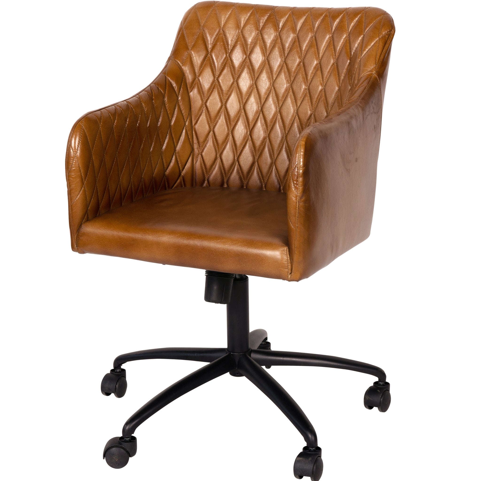 Maxton Leather Office Chair in Cognac