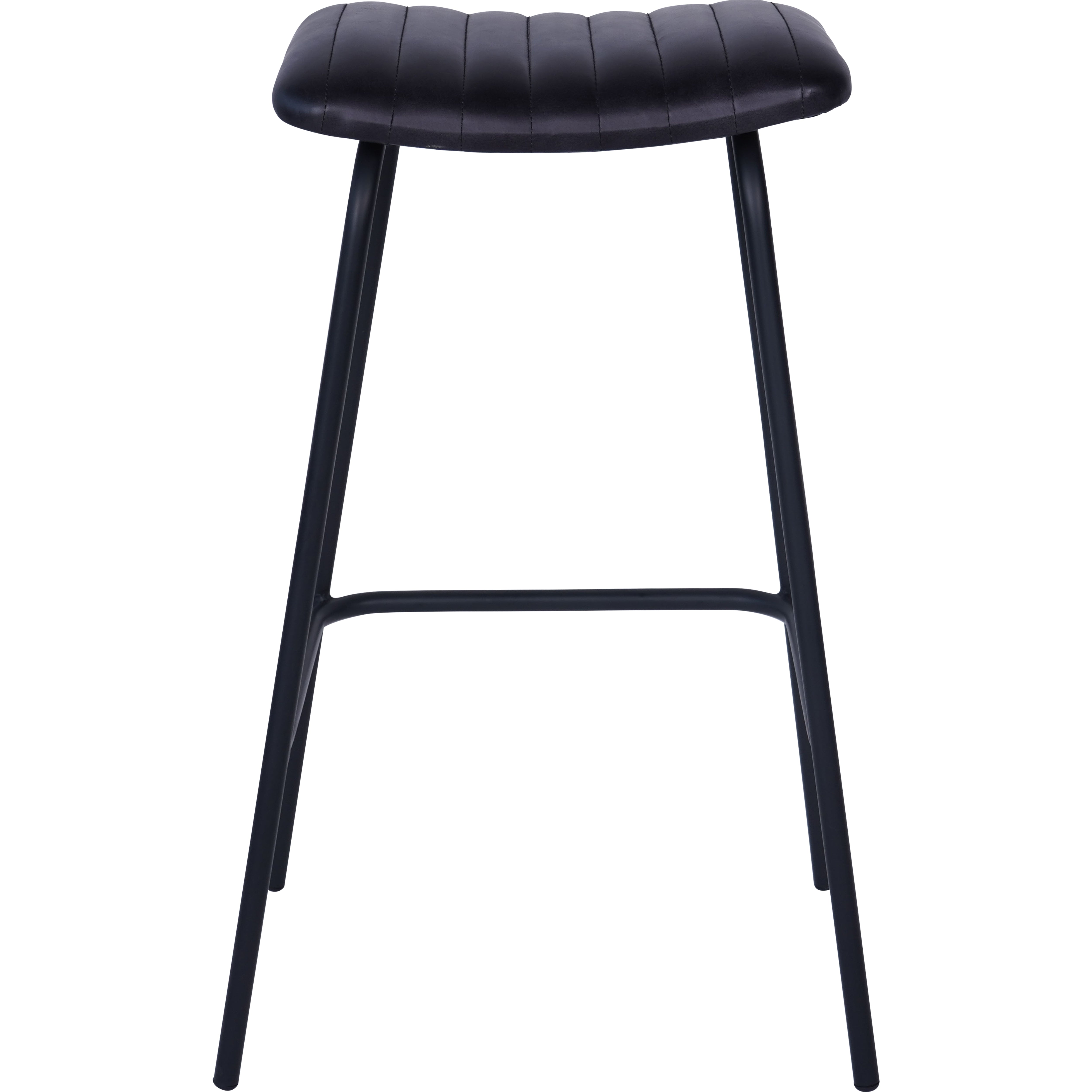 Set of 2 Remi Leather Bar Stools in Charcoal