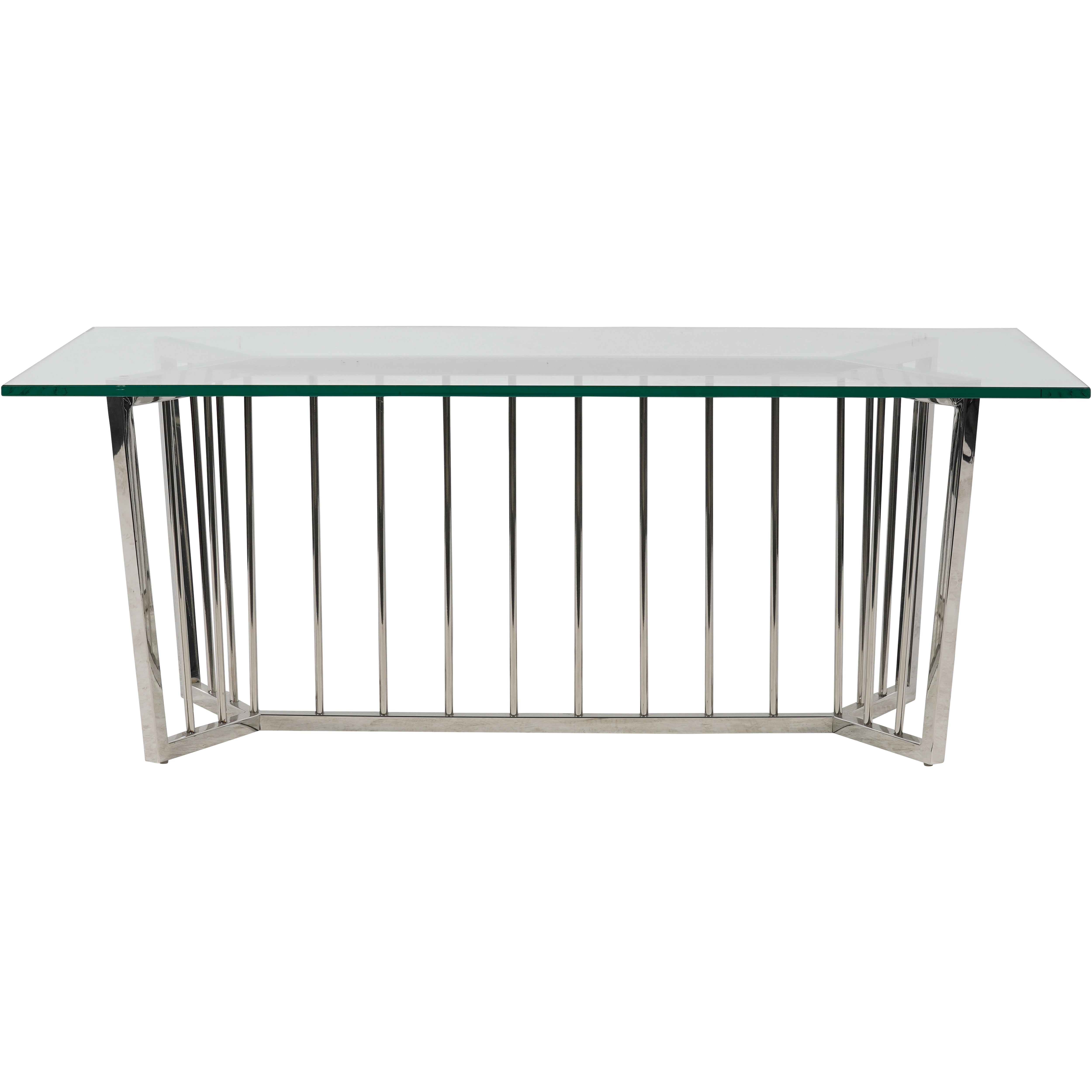 Alberta Stainless Steel Frame and Clear Glass Rectangular Coffee Table 110x60cm