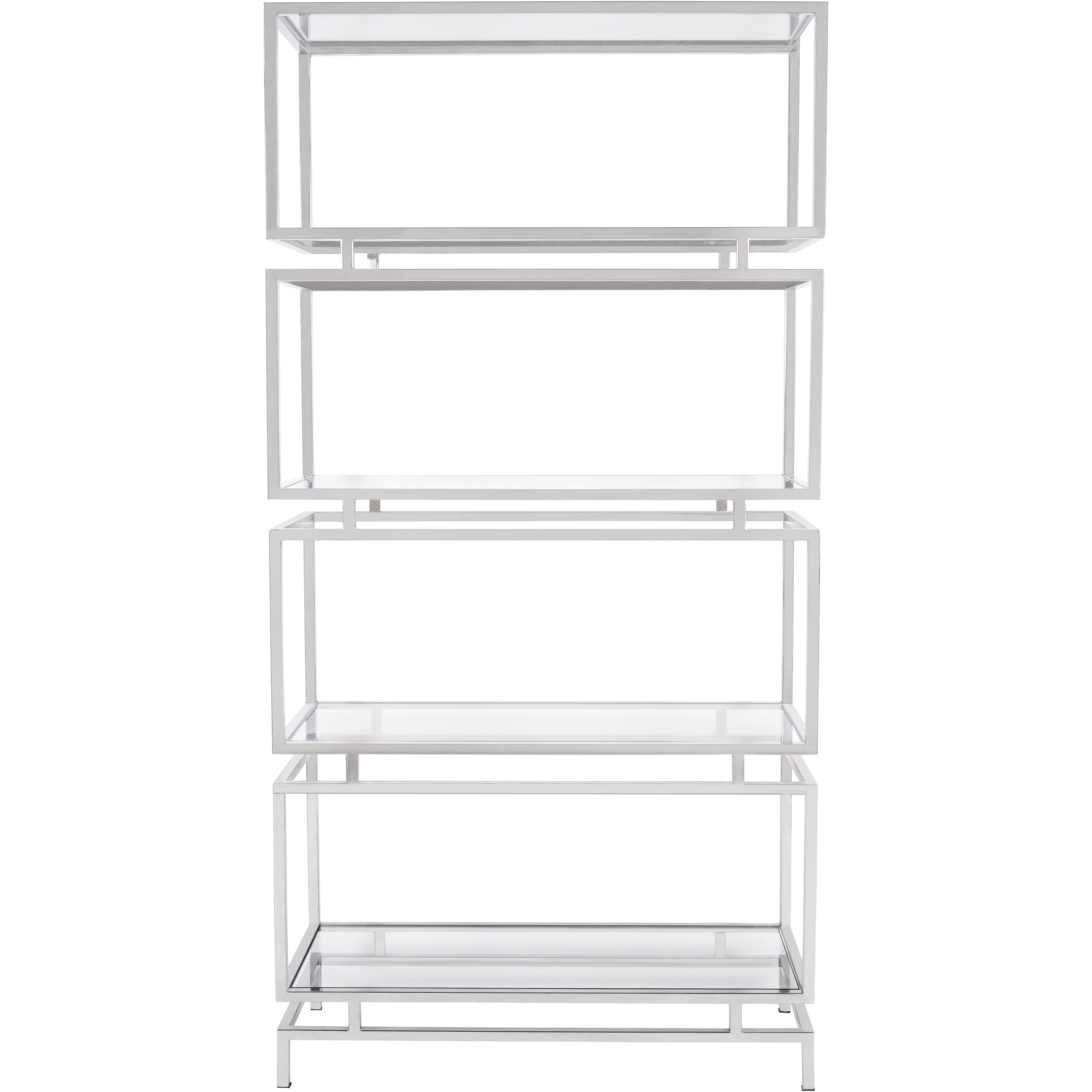 Alberta Stainless Steel Frame and Clear Glass Large Display Unit