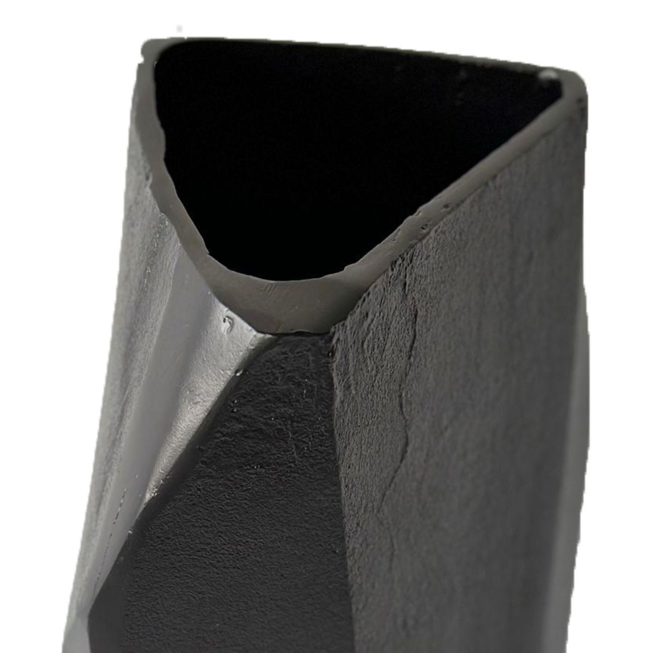 Faceted Charcoal Black Vase 45cm