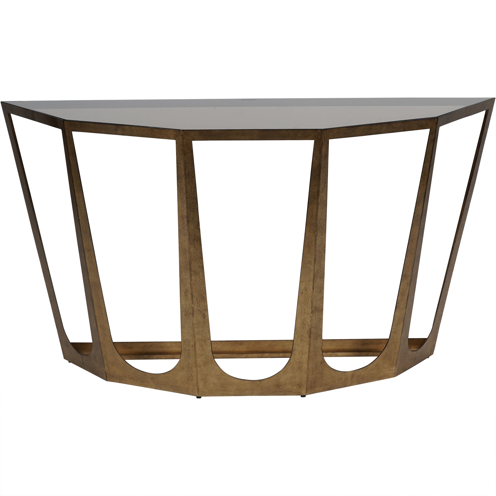 Rambla Champagne and smoked Glass console table