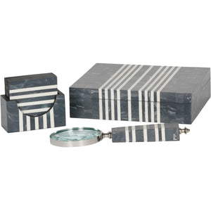 Buji Grey and White Storage Box with Lid