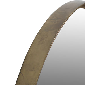 Helsinki Brass Textured Round Mirror 80cm