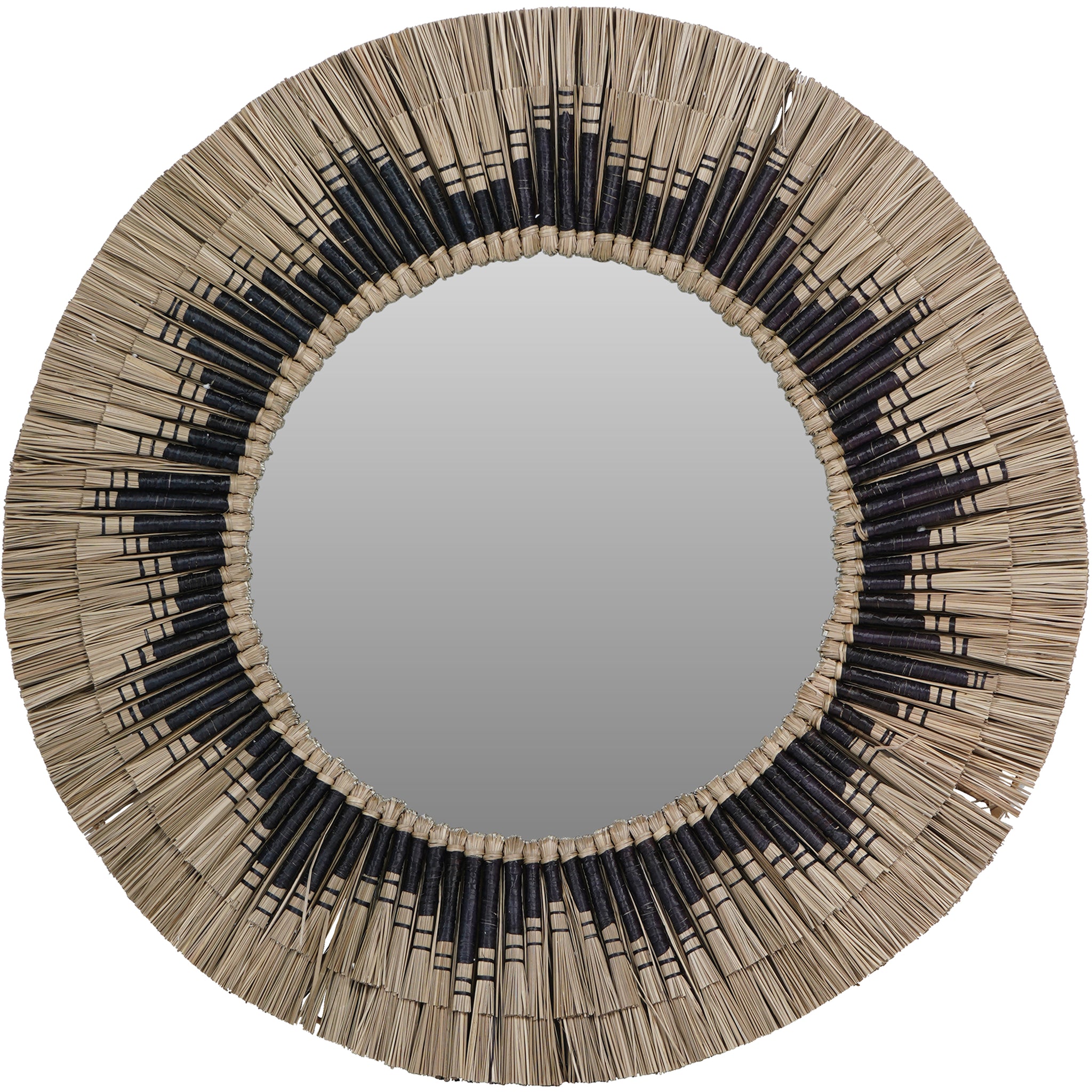 Halong Round Seagrass Mirror