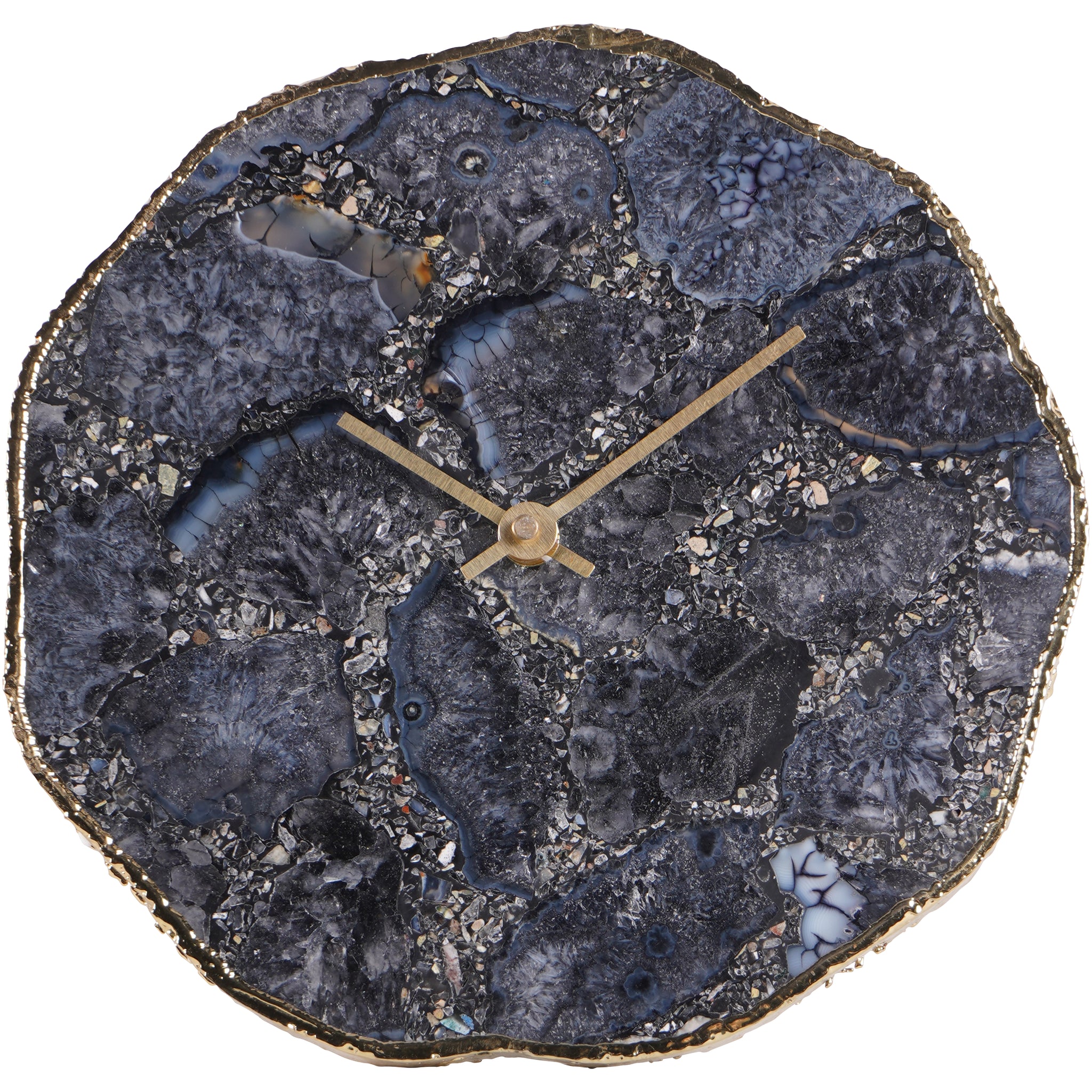 Smoked Agate Mantel Clock 20cm