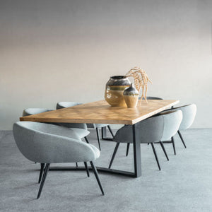 Marton II Geometric Wooden Dining Table 220cm