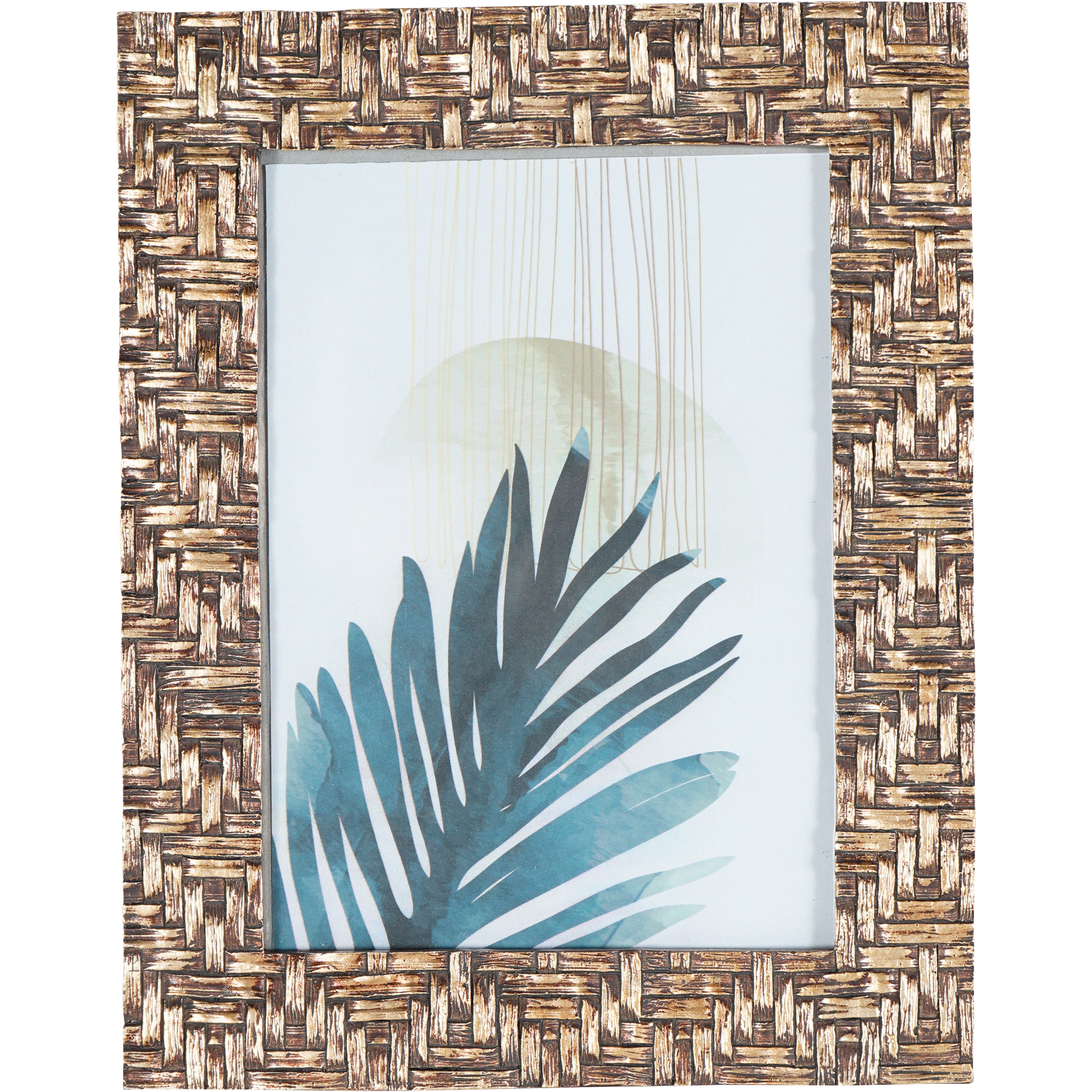 Brown Bamboo Woven Effect Photo Frame 13x18cm