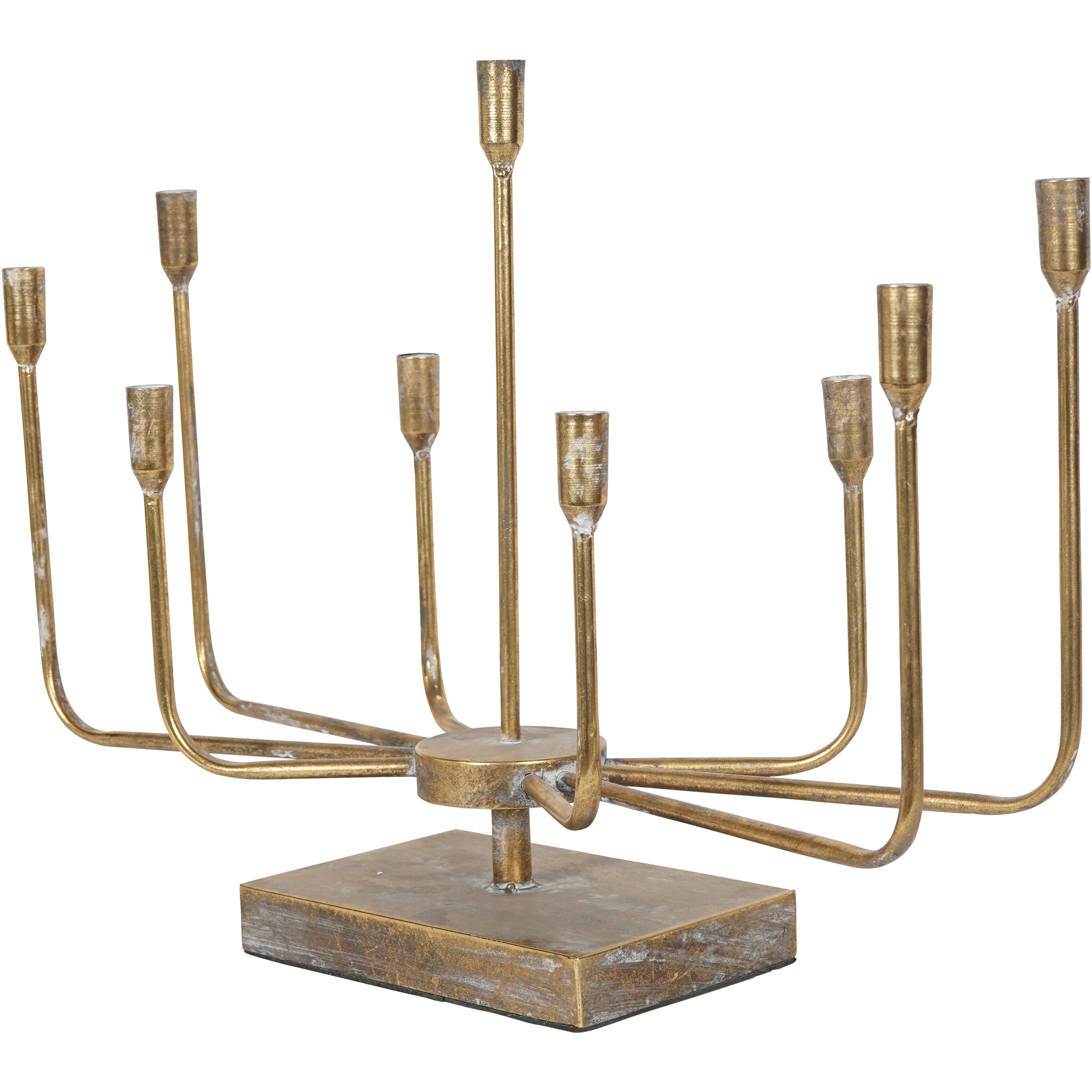 Rustic Gold 9 Candle Wide Candelabra