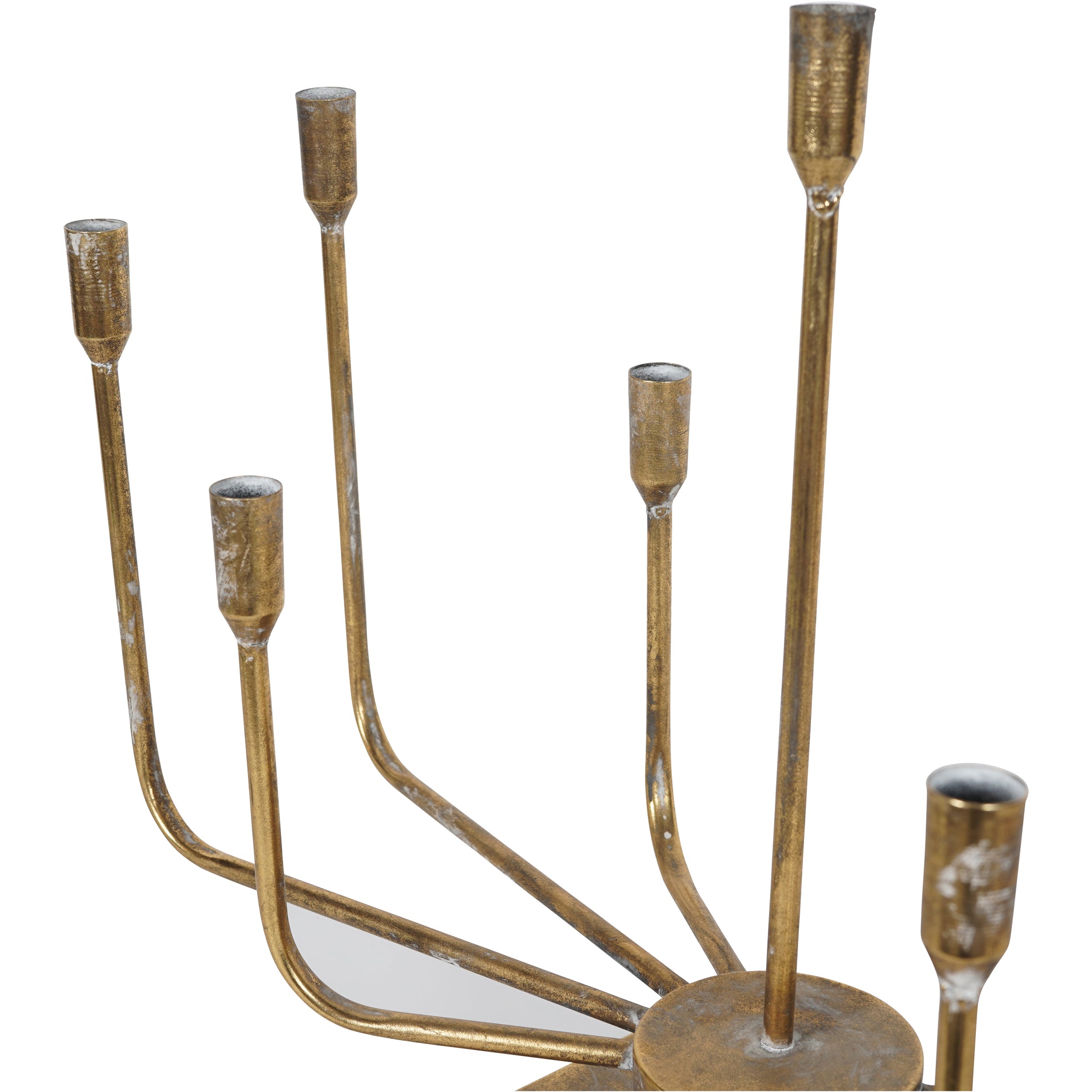 Rustic Gold 9 Candle Wide Candelabra