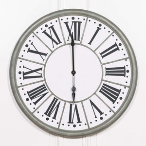 109cm Zinc Effect Wall Clock
