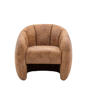 Atello Tub Chair Antique Tan Leather
