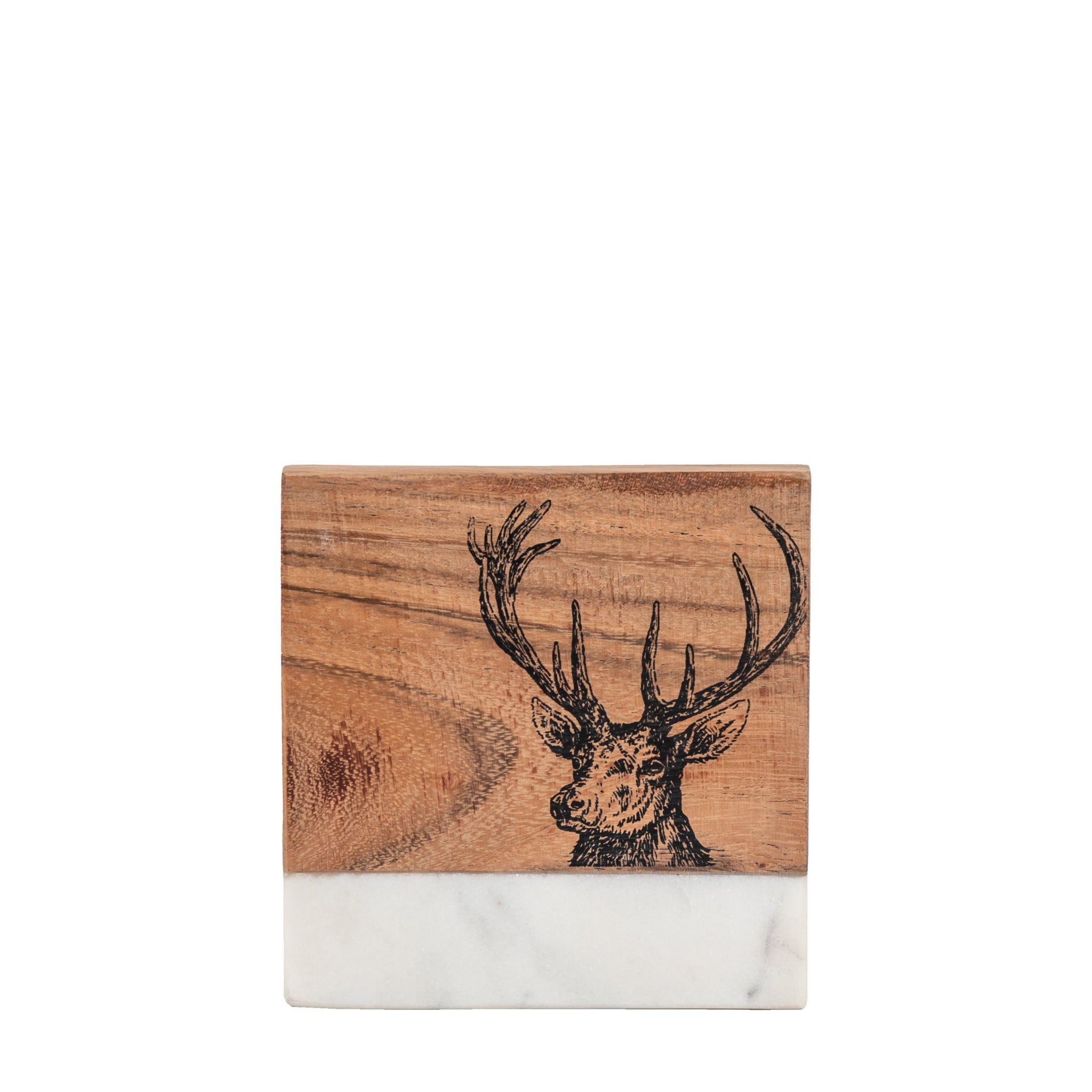 Stag Coasters White Marble Set of 4