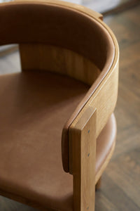 Collector Dining Chair Solid Oak Nubuck Leather
