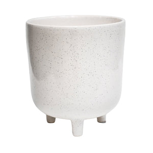 Lecce White Speckled Planter Large