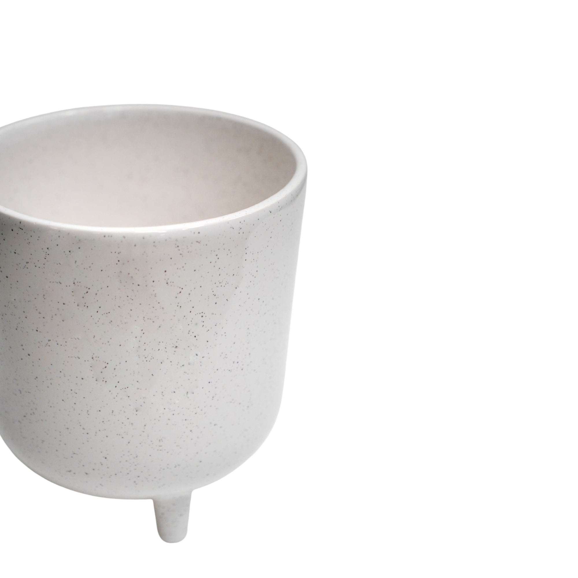 Lecce White Speckled Planter Large