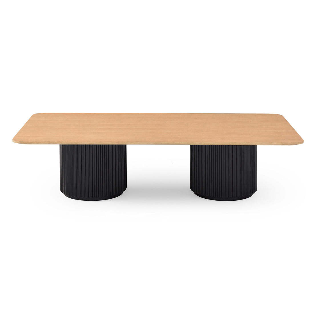 Lantine Coffee Table Double PedestalAsh/Black
