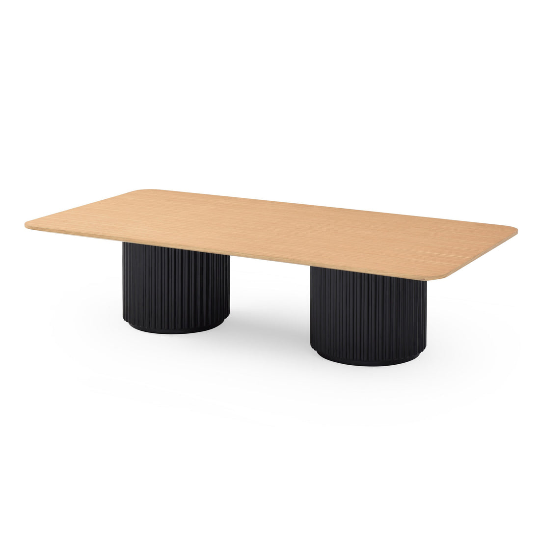 Lantine Coffee Table Double PedestalAsh/Black