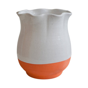 Moreton Olive Scalloped Vase