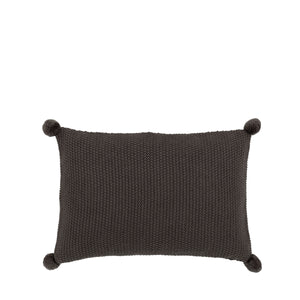 Moss Stitch Pompom Cushion Cover Charcoal