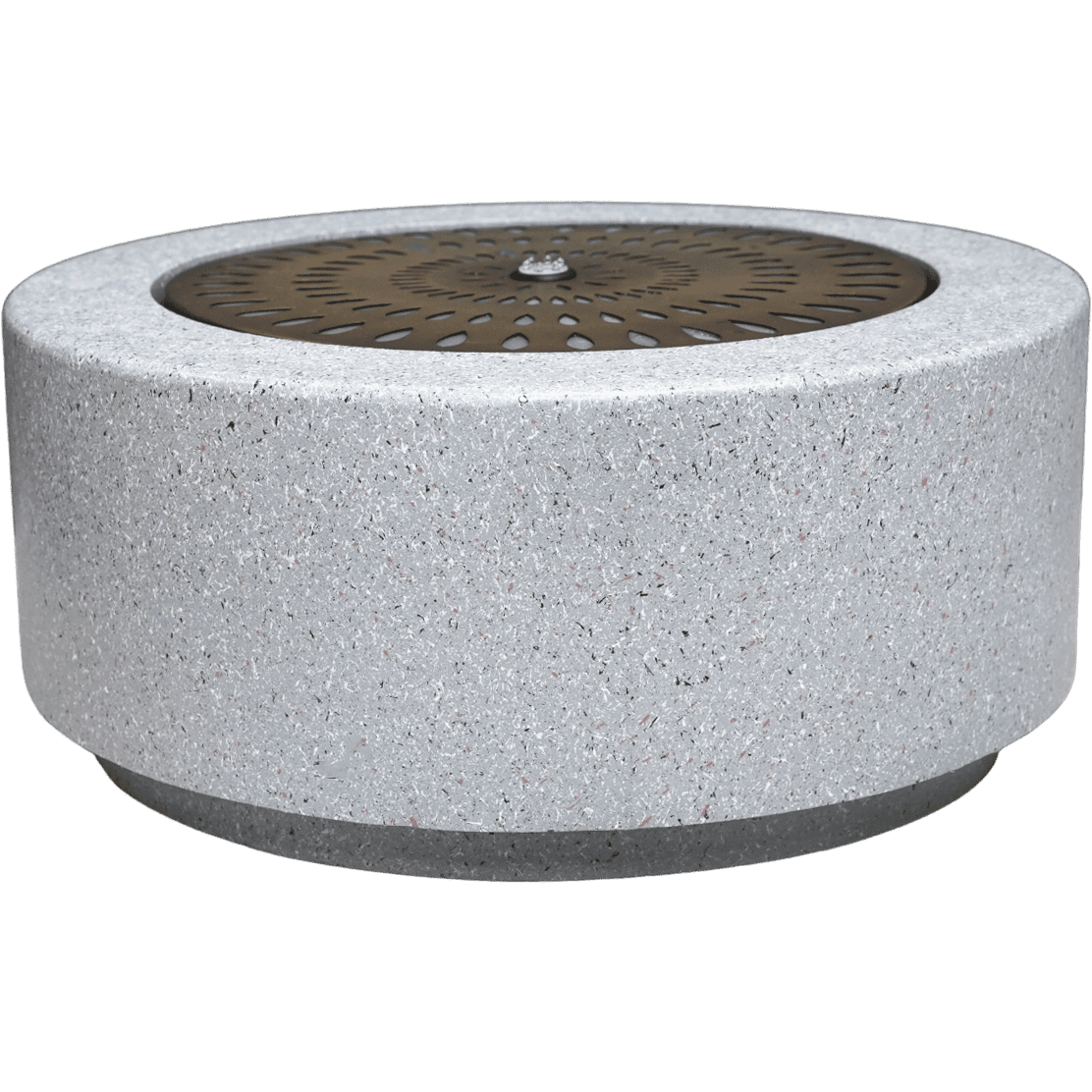 Solis Large Water Feature With Light Display In Terrazzo And Brass