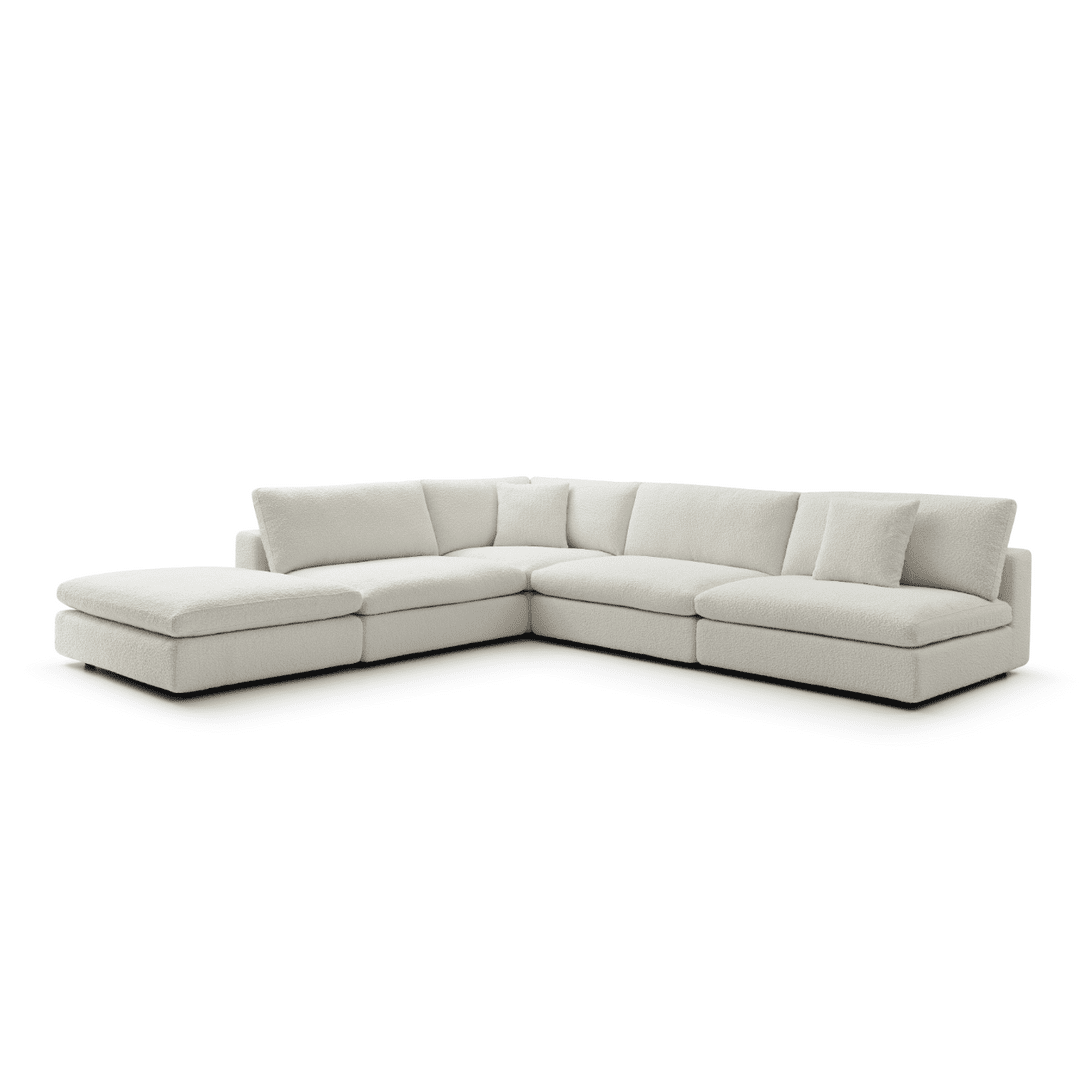 Blanco 5 Piece Modular Sofa Chex Polar Boucle