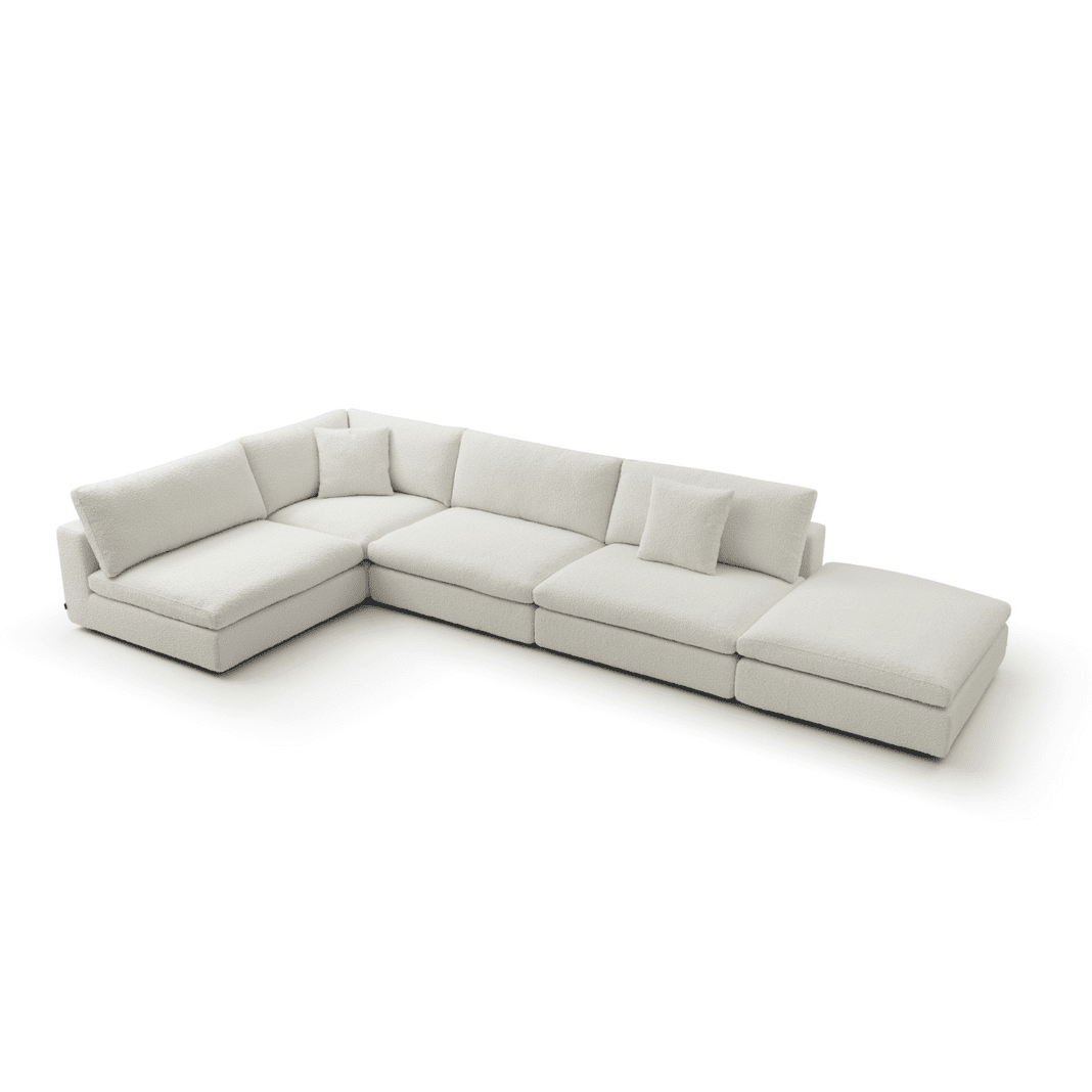 Blanco 5 Piece Modular Sofa Chex Polar Boucle