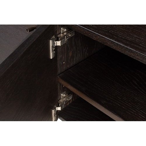 Capetown Cabinet Oak Veneer Black Steel Frame