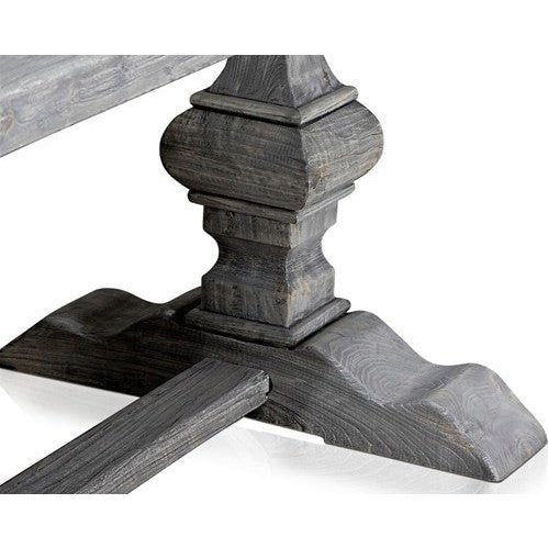 Column Leg Rectangular Dining Table Reclaimed Wood Grey 330 Cm