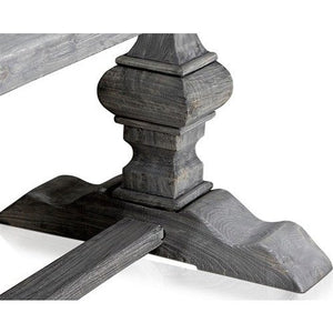 Column Leg Rectangular Dining Table Reclaimed Wood Grey 270 Cm