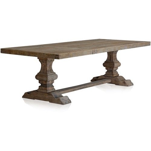Column Leg Rectangular Dining Table Reclaimed Wood Natural 270 Cm