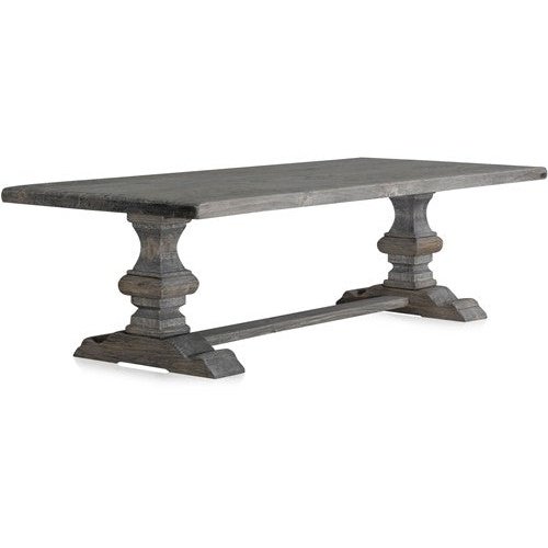 Column Leg Rectangular Dining Table Reclaimed Wood Grey 330 Cm