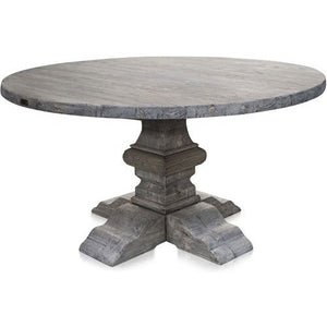Column Leg Round Dining Table Reclaimed Wood Grey 150 Cm