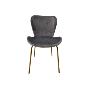 Jasmine Dining Chair Dark Grey Velvet Brass Legs