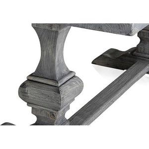 Column Leg Rectangular Dining Table Reclaimed Wood Grey 220 Cm