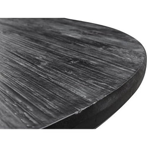 Column Leg Round Dining Table 2.0 Reclaimed Wood Black 180 Cm