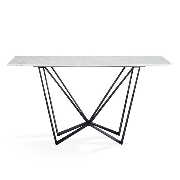 Shebiah Console Table White Marble