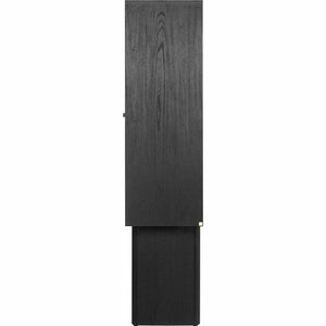 Zulgo Cabinet Black Mindi Wood Geometric Design