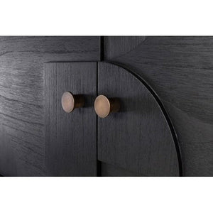 Zulgo Cabinet Black Mindi Wood Geometric Design