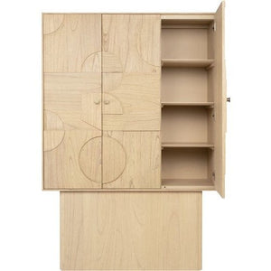 Zulgo Cabinet Natural Mindi Wood Geometric Design