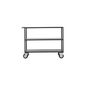 Small Shelving Unit with 4 Wheels, Black