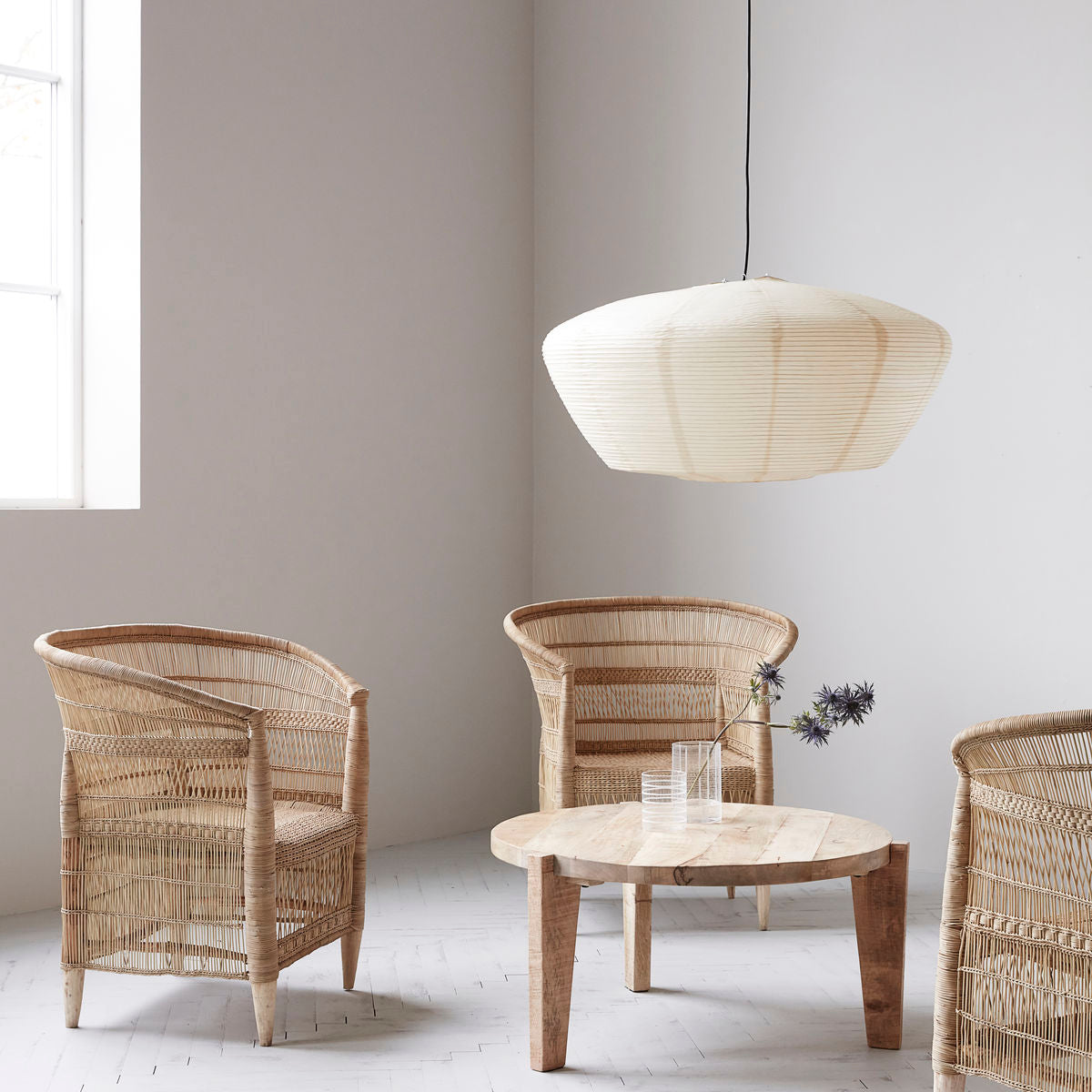 Set of 2 Rika Chairs with Armrests, Nature