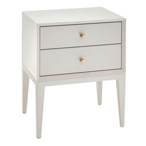 celine 1 drawer white bedside table brass handles