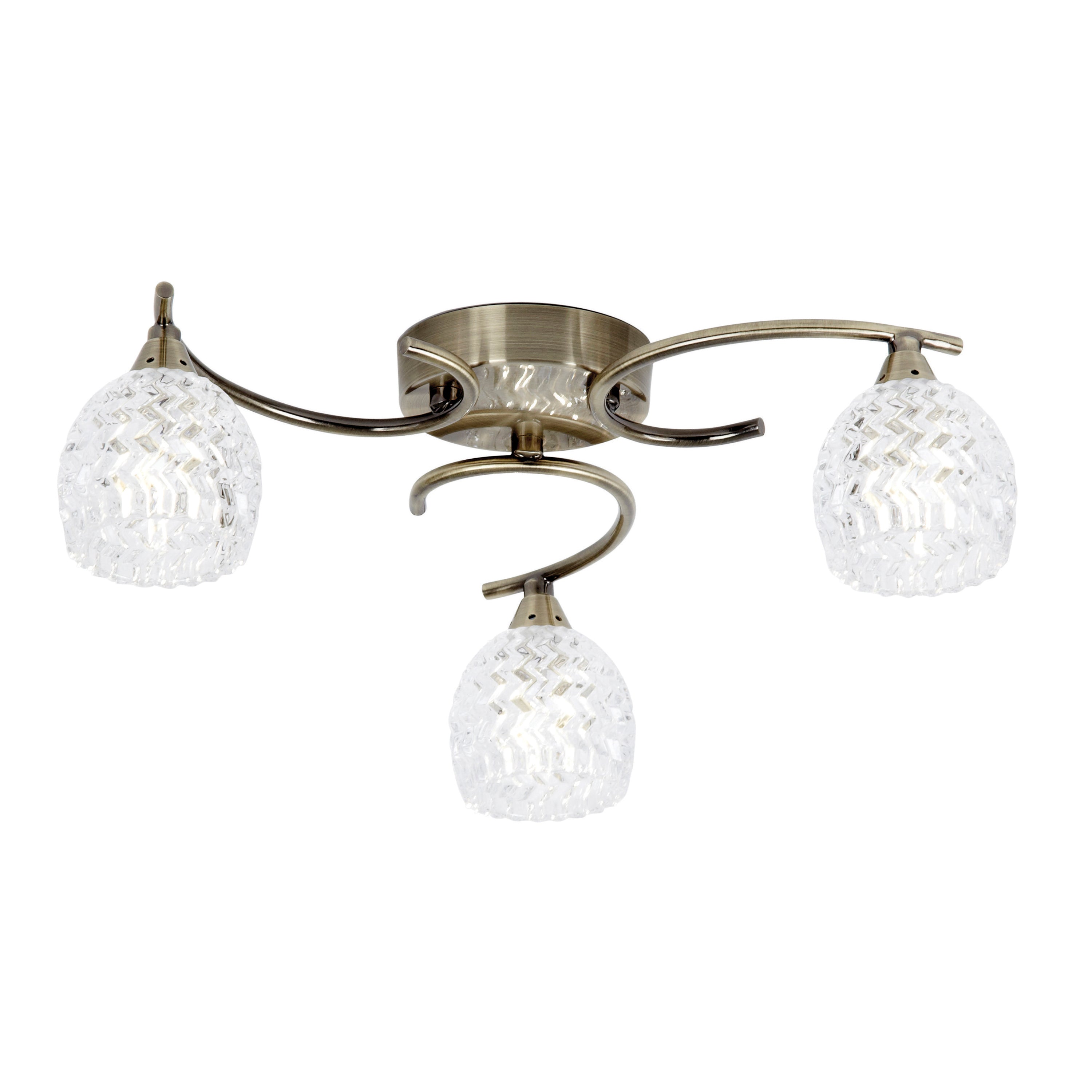 Bowyer 3 Ceiling Lamp Antique Brass