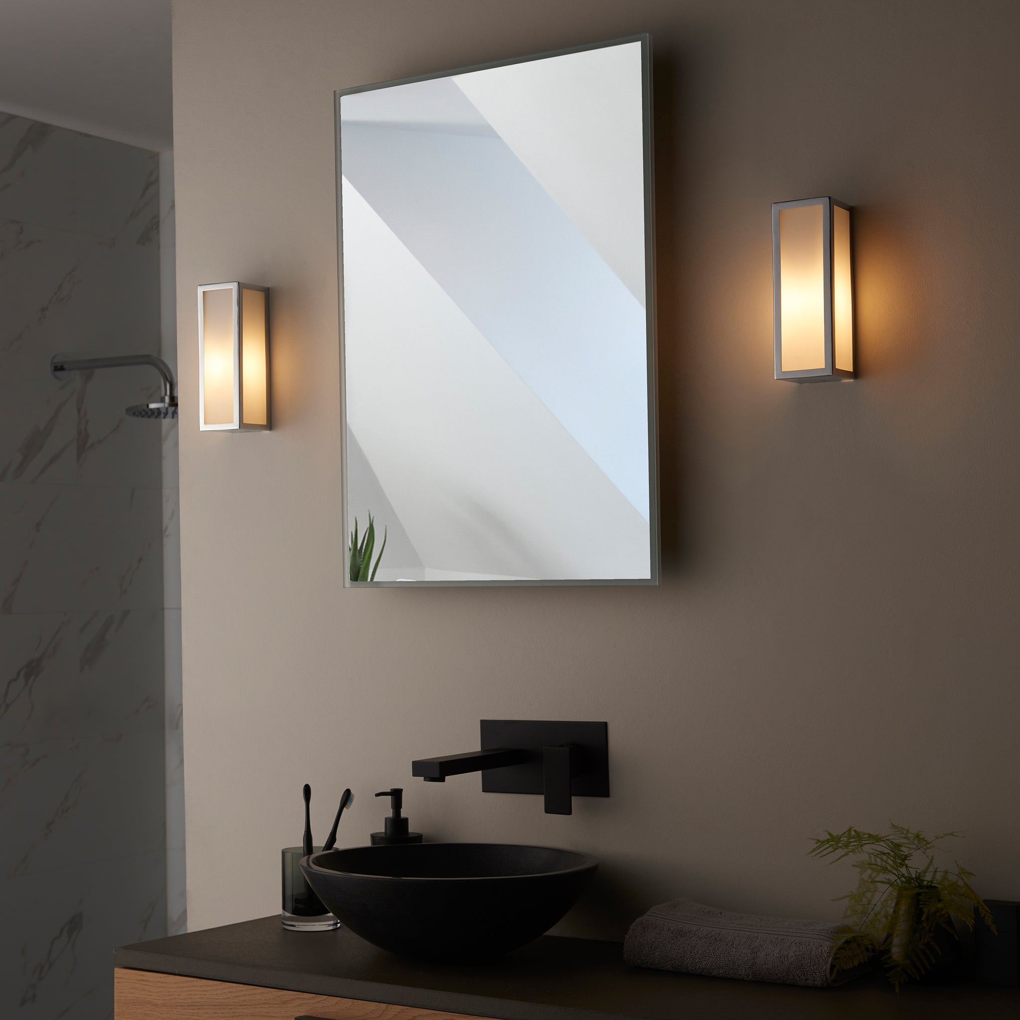 Newman Bathroom 1 Wall Light Chrome Frosted