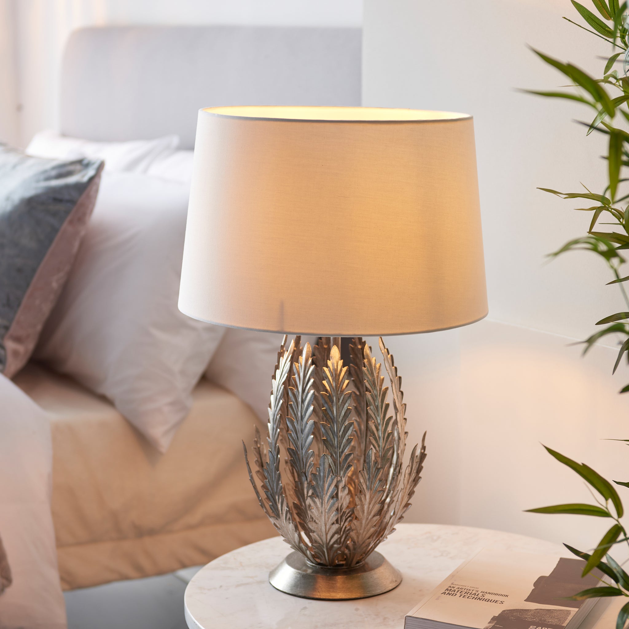 Delf Table Lamp Silver Leaf