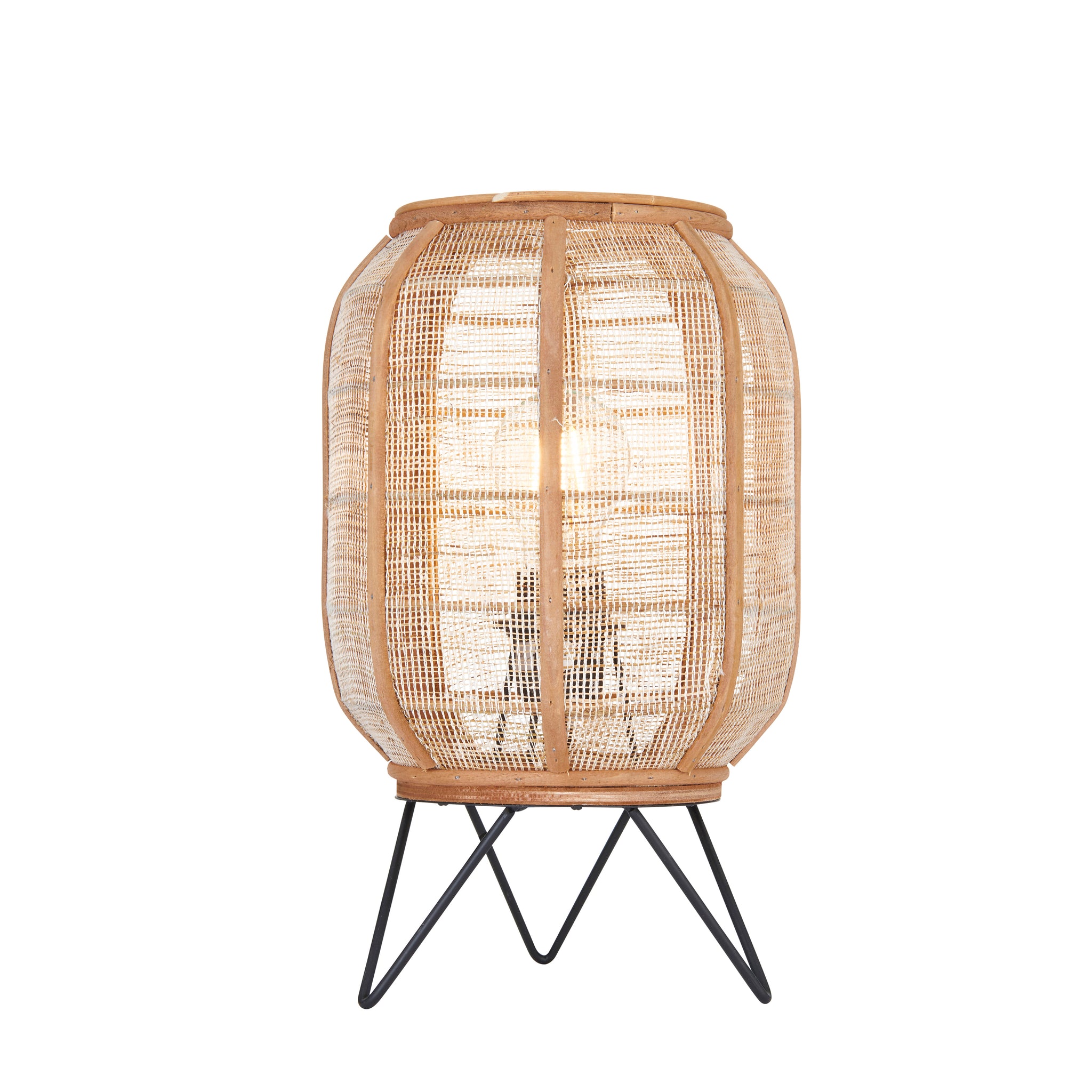 Zane Table Lamp Woven Lantern Steel