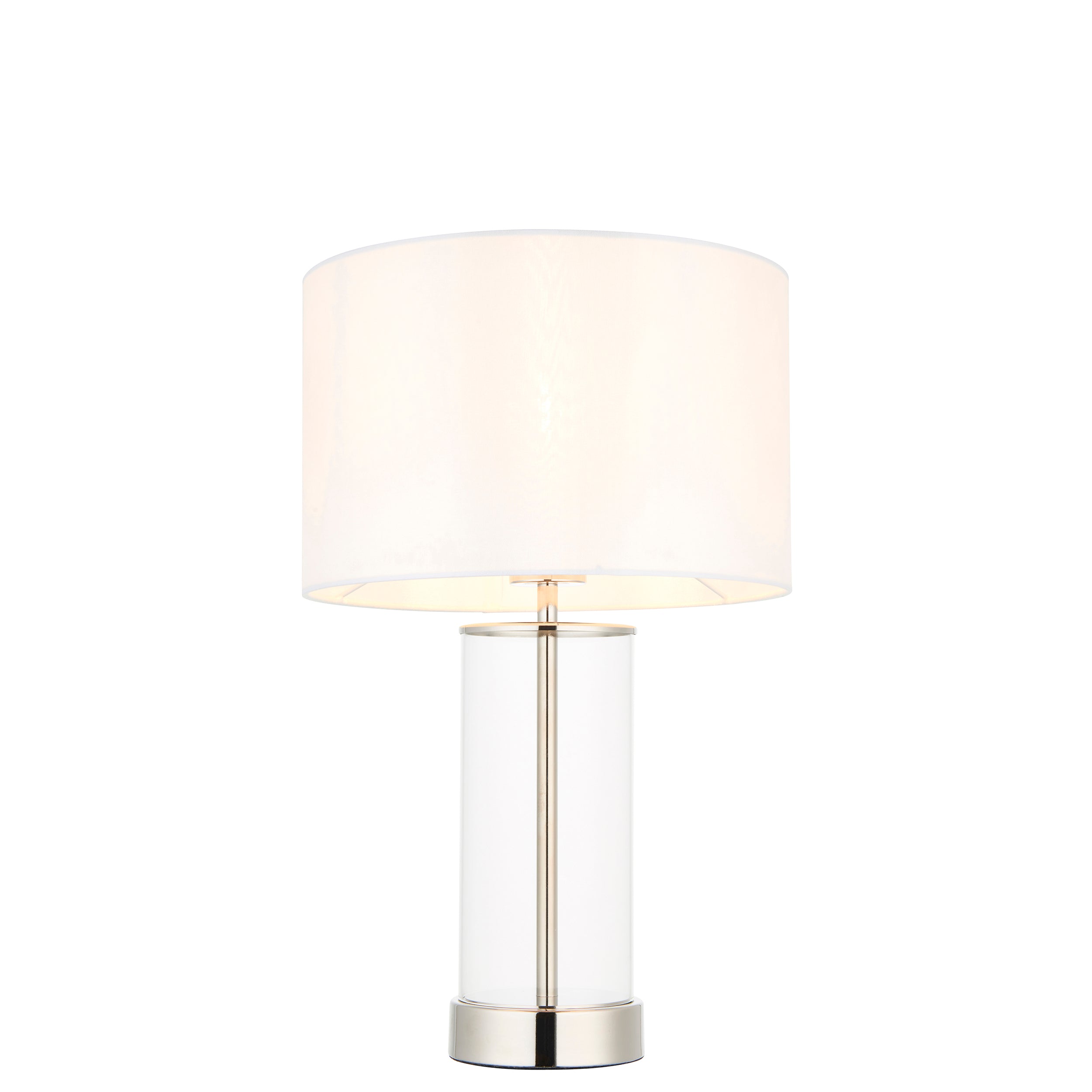 Messina Table Lamp Nickel Glass