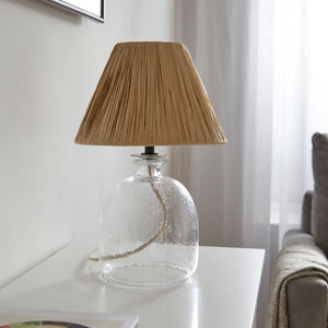 Lyre Table Lamp Clear / Natural Raffia